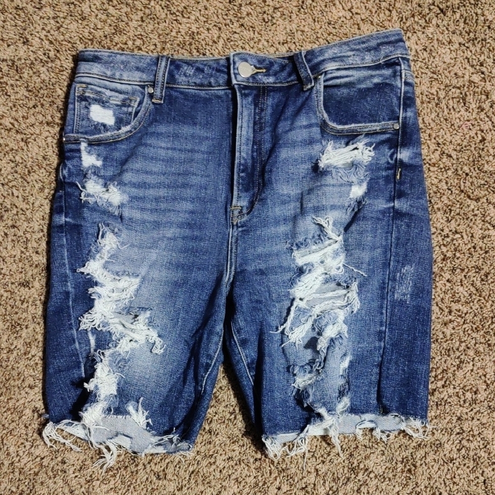 Distressed Denim Shorts